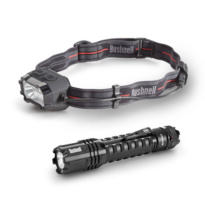 Bushnell PRO Rechargeable 400L Headlamp PRO 1000L Rechargeable Flashlight Bundle