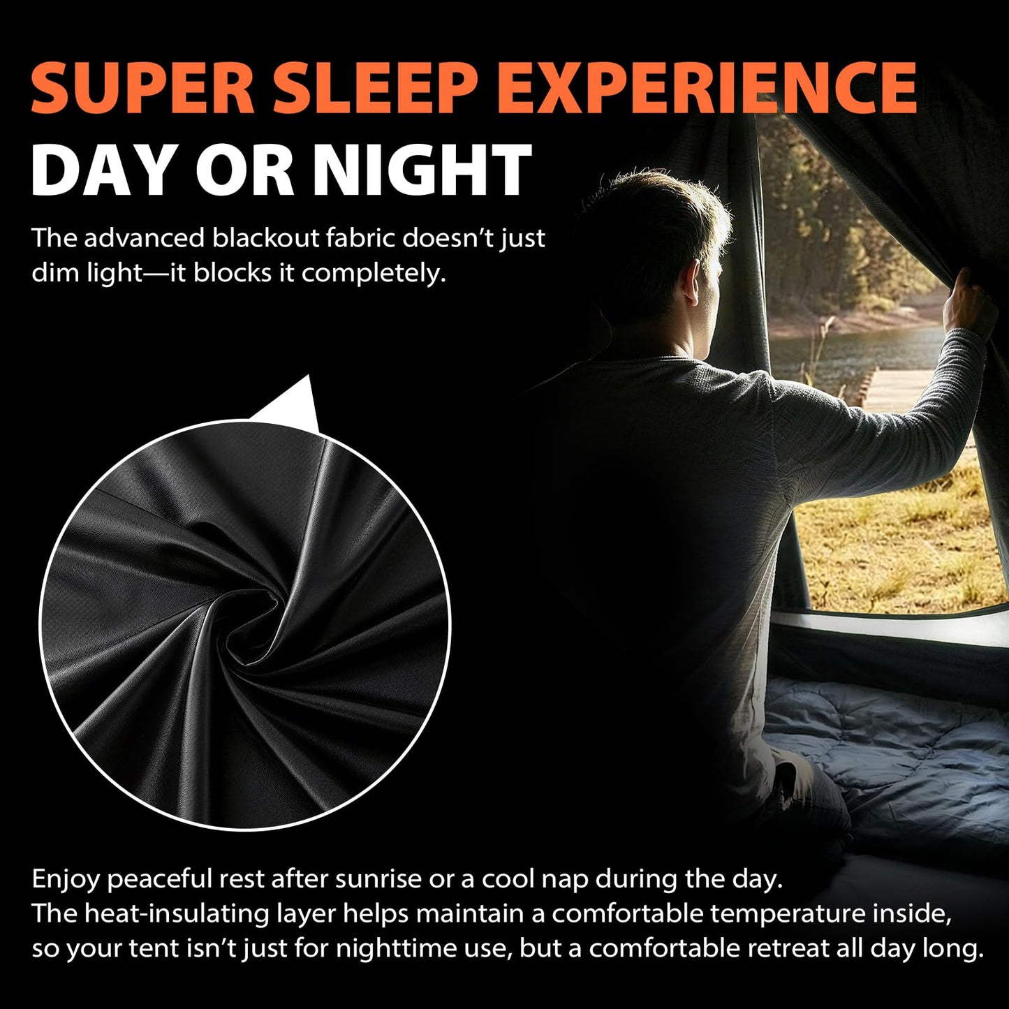 GEERTOP 2 Person 4 Season Blackout Camping Tent - Sleep in Darkroom, Waterproof Rainfly, Snow Skirt, Lightweight Aluminum Pole, Easy Setup for Hiking, Mountaineering, Family Camp