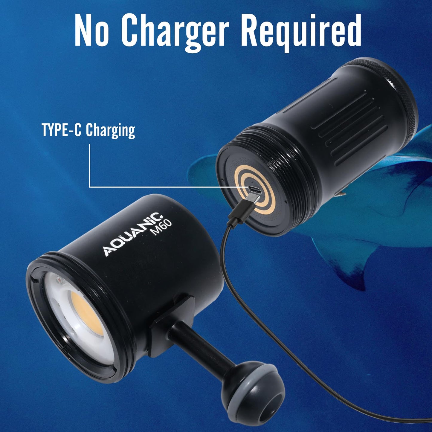 nitescuba M60 Scuba Diving Flashlight 6000 Lumens Underwater Diving Light,Dive Light Rechargeable with USB-C Charging,IP68 Waterproof Night Dive Torch(100m/330ft)