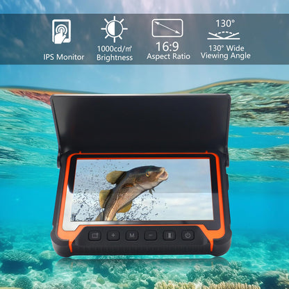 Gatebig Portable Fish Finders,Underwater Fishing Camera with 7''IPS Screen,1000TVL Ice Fishing Camera with 12pcs Infrared Lights,6H Battery,USB-C Charging,49FT/15M Cable for Lake Boat Ice Fishing