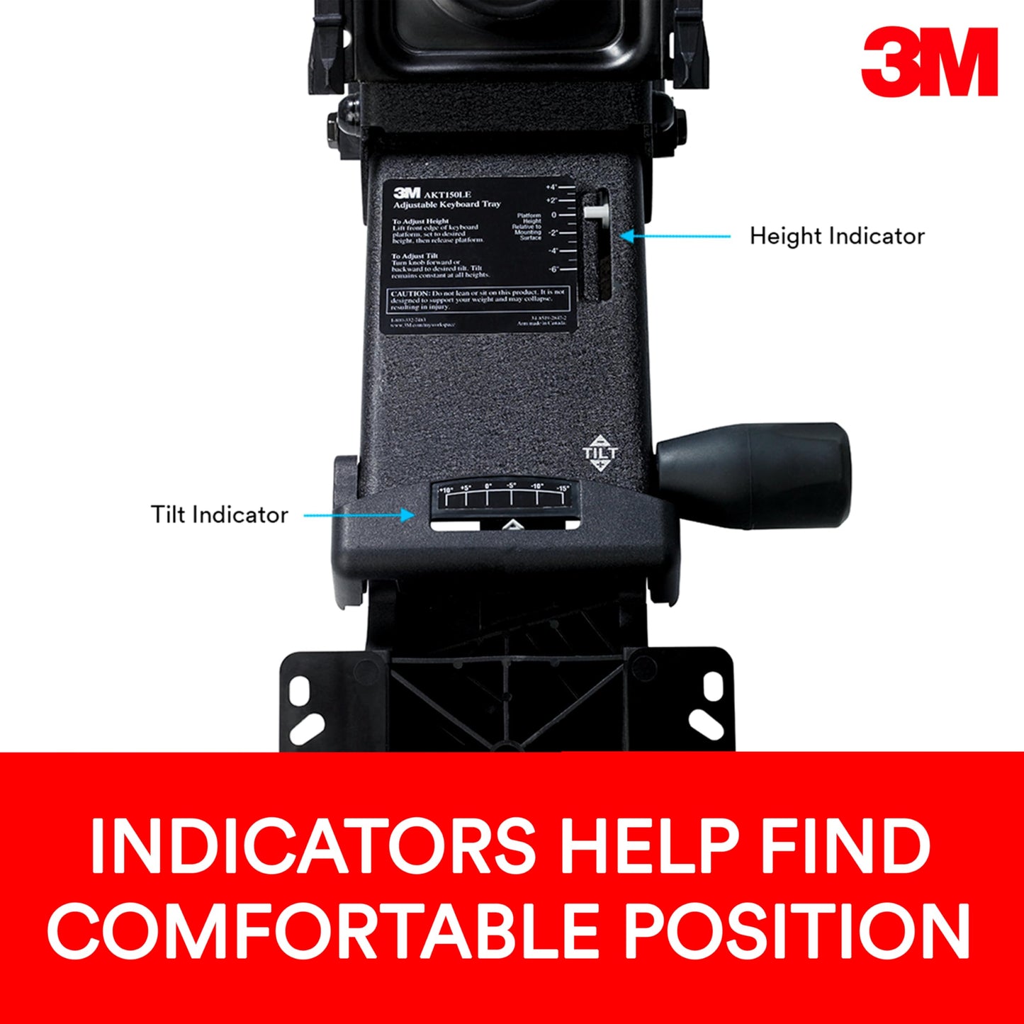 3M Sit/Stand Easy Adjust Keyboard Tray with Adjustable Keyboard andMouse Platform, 23 in Track
