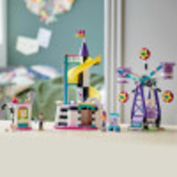 LEGO Friends Magical Ferris Wheel and Slide 41689 Building Kit for Kids Theme Park with 3 Mini-Dolls New 2021 (545 Pieces)