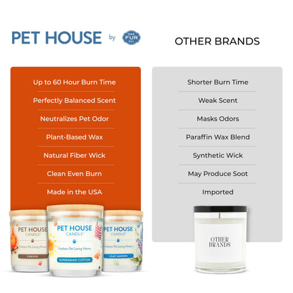 Pet House Pet Odor Candle Plant Based Scented Candle Clean Burning, Long Lasting for Home, Evergreen Forest
