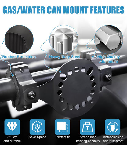 Drieaco Upgraded UTV Gas Can Mount fits for Vehicle with 1- 2" roll bar and UTV Overhead Gun Rack Fits 21-28" Spacing Roll Bars