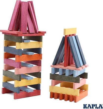 KAPLA 100 Octocolor Case - Wooden Construction Set 100 Colored Building Planks