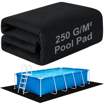 16x32Ft Rectangular Pool Liner Pad for Above Ground Swimming Pools,250g/㎡ Heavy Duty Pool Ground Mat Under Pool Pad, Durable Pools Bottom Liner Protector to Prevent Puncture and Extend Liner Life