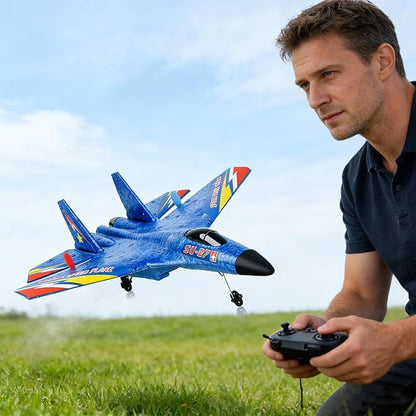 RC Fighter Jet SU-27 RC Fighter JetRemote Control Airplane for Adults &amp Beginners Durable Lightweight Foam RC Plane with Stable Flight for Outdoor Hobby Flying