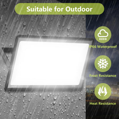 Gopretty 800W LED Flood Light Outdoor,3600W Equivalent Super Bright FloodLight with Plug,80000LM 6000K Daylight White IP66 Waterproof Commercial Lighting for Sports Fields,Courts, Arena, Stadium