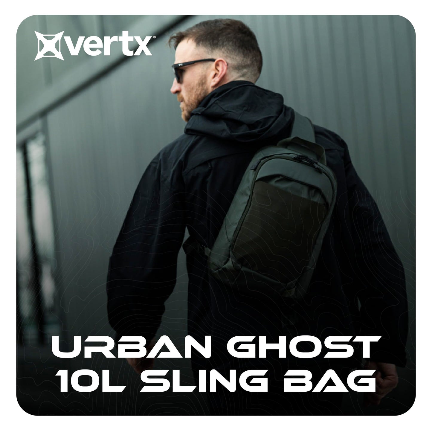 Vertx Urban Ghost Tactical Sling Bag (10L) – Durable Ripstop CCW Carry Pack with Rapid Access Tab, Lockable Zippers, Shock Cord - One Size