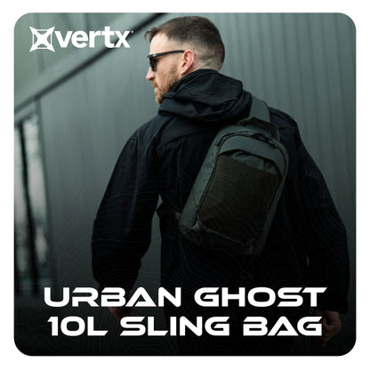 Vertx Urban Ghost Tactical Sling Bag (10L) – Durable Ripstop CCW Carry Pack with Rapid Access Tab, Lockable Zippers, Shock Cord - One Size