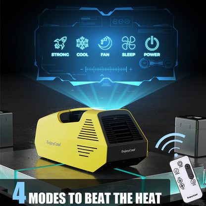 Portable Air Conditioner, Tent Air Conditiones Outdoor Air Conditioner, 2380BTU Home Air Conditioning Cooling Unit, 24V, 222W Low Power, for Outdoor Camping Tents, Cars, Trucks, Parties (yellow 2)