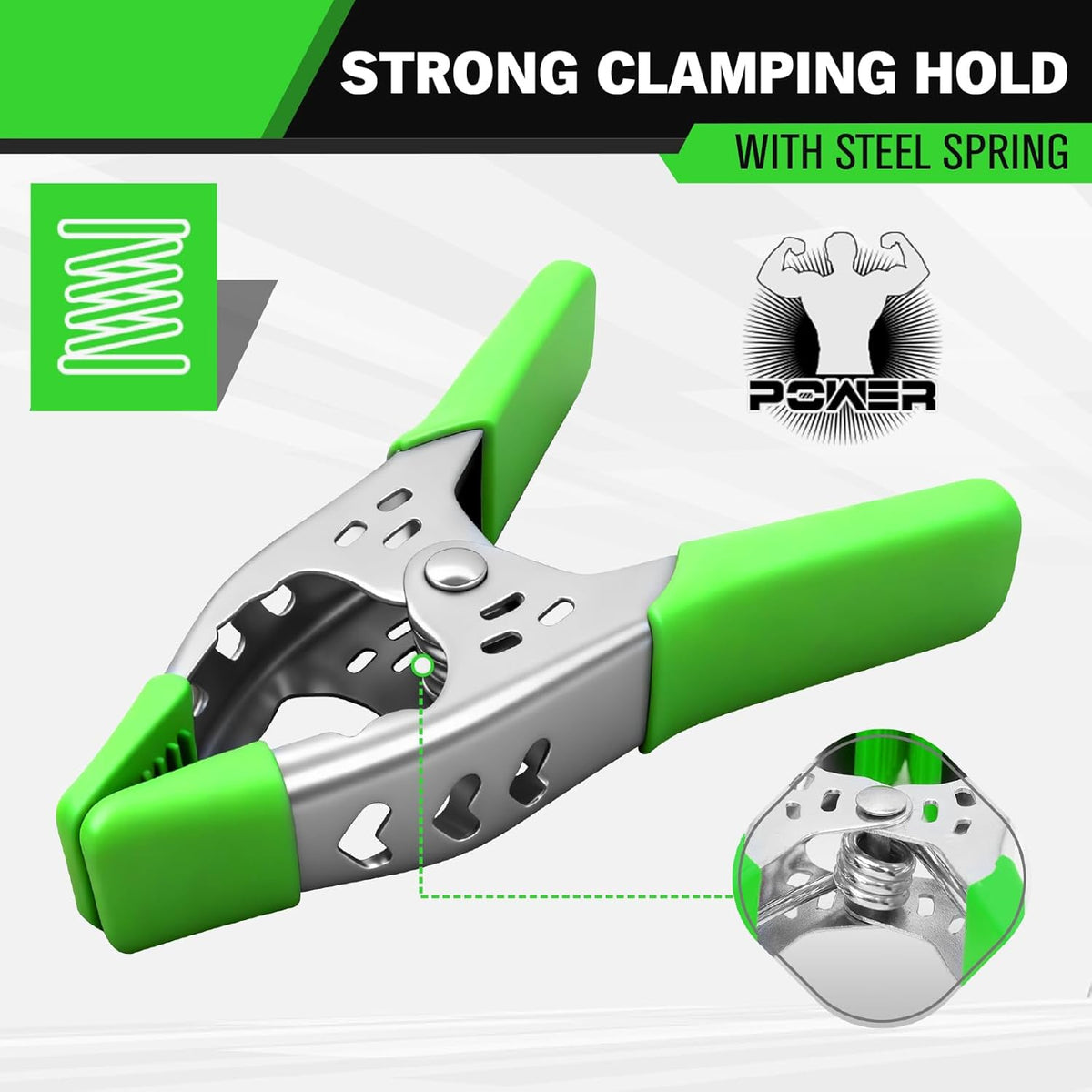 SWANLAKE Heavy Duty Spring Clamps - 8 PCS 6-Inch Metal Clamps with 2.5-Inch Jaw Opening