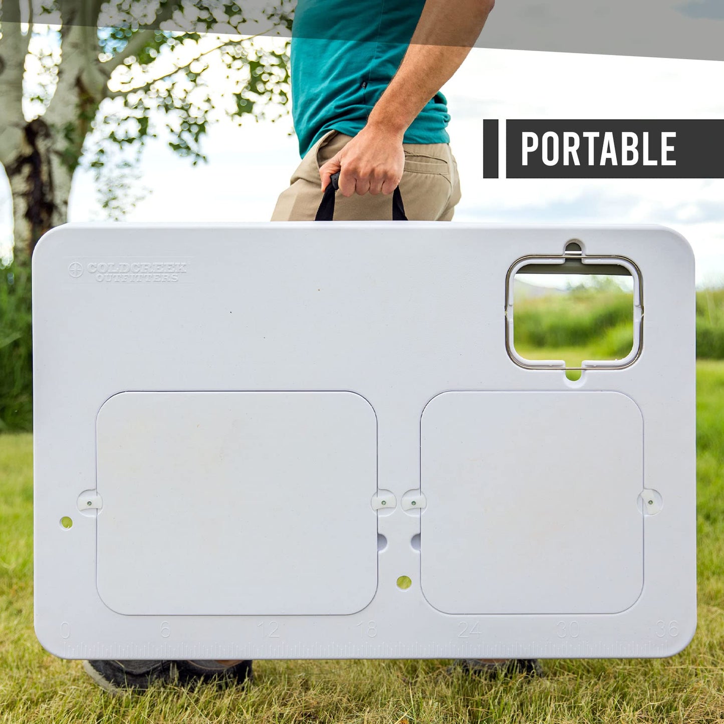Coldcreek Outfitters Outdoor Washing Table, Sink, Portable and Foldable, Large Dual-Sink Design