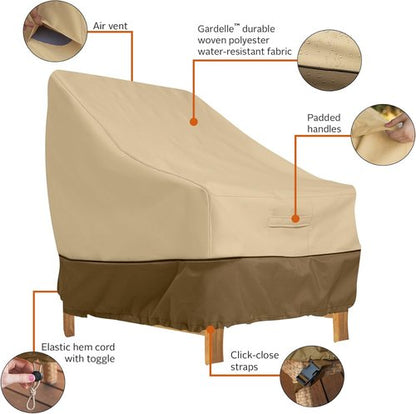 Classic Accessories Veranda Water-Resistant Patio Lounge Chair Cover - 38 Inch, 2-Pack