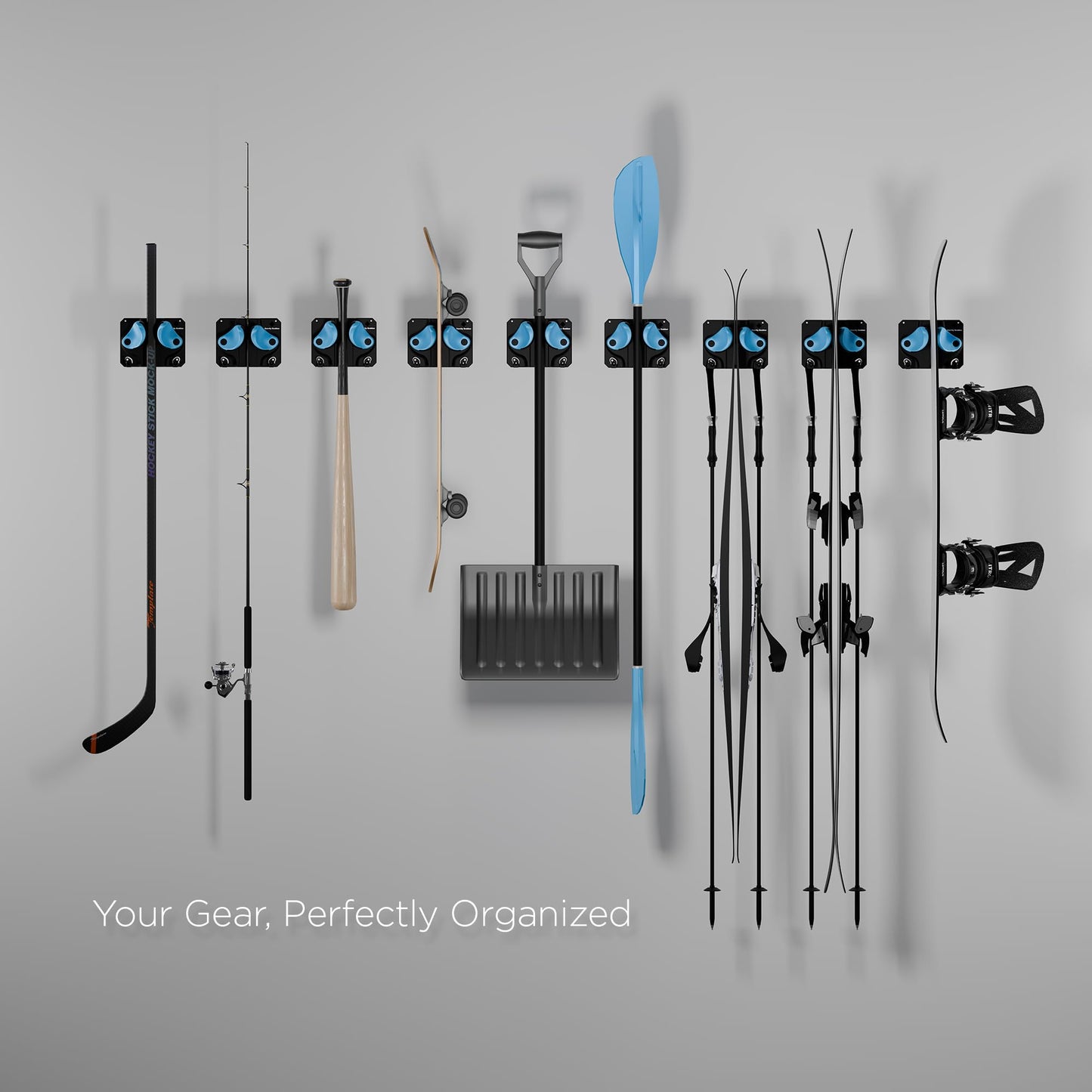 Gravity Grabber, The OG - Ski & Snowboard Wall Mount, Indoor Garage & Home Storage Organizer, Damage-Free Grip, Holds Skis/Boards/Poles/More, Space-Saving Premium Gear Rack, (Wood 6-Pack)