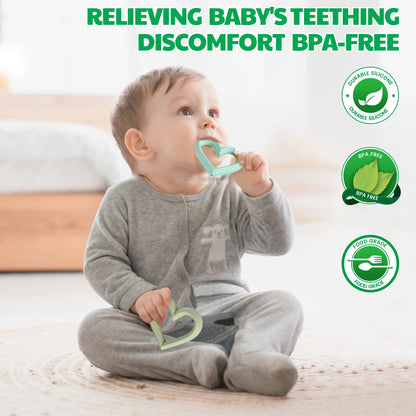 FEISCS Baby Teether Silicone Teething Toys for Babies 6-12 Months 0-6 Months,Baby Chew Toys Teething Relief,Gifts for Babies,BPA-Free