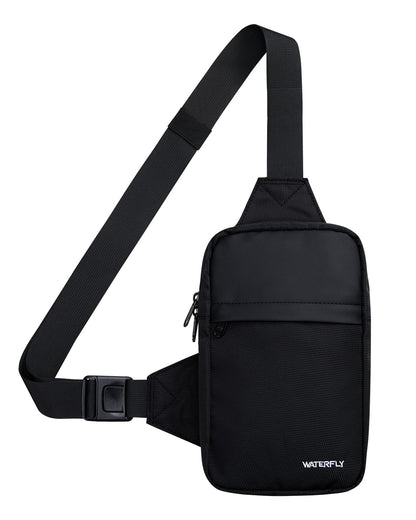 WATERFLY Crossbody Chest Sling bag: Small Shoulder Bag Crossover Cross Body Bag for Work Travelling Women Men