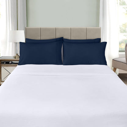 Utopia Bedding Standard Pillow Cases - Soft Brushed Microfiber - 4 Pack, Navy - Fade & Shrinkage Resistant, 20 x 26 Inches