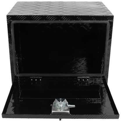 SCITOO 24 Inch Aluminum Diamond Plate Truck Bed Tool Box,Heavy Duty Crossover Storage for Most Full Size Pickups,Lockable Weatherproof Chest,Fits 24" Truck Beds,Easy Access to Load and Unload