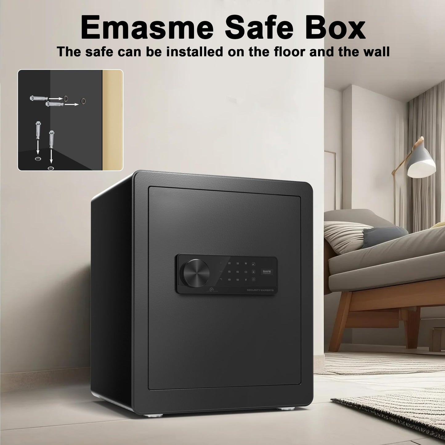 Safe Box, Home Safe with Fireproof &Waterproof Bag Caja Fuerte Para Dinero Money Safety Box for Cash Documents Safes for Home with Digital Electronic Keypad &Removable Shelf (2.0 Cubic Feet Digital)
