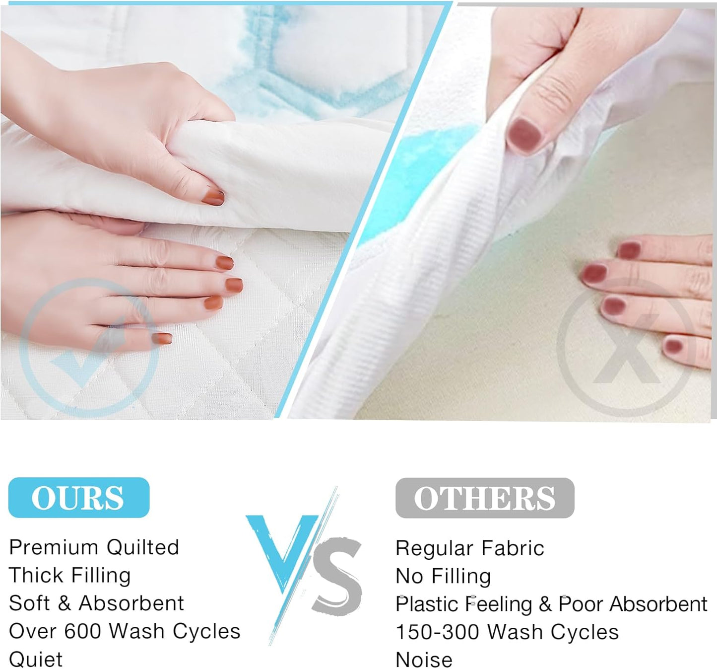 Skiennix Twin Mattress Protector - Waterproof & Hypoallergenic Bed Cover | Soft, Washable Quilted Pad with Deep Pockets up to 21 Inches