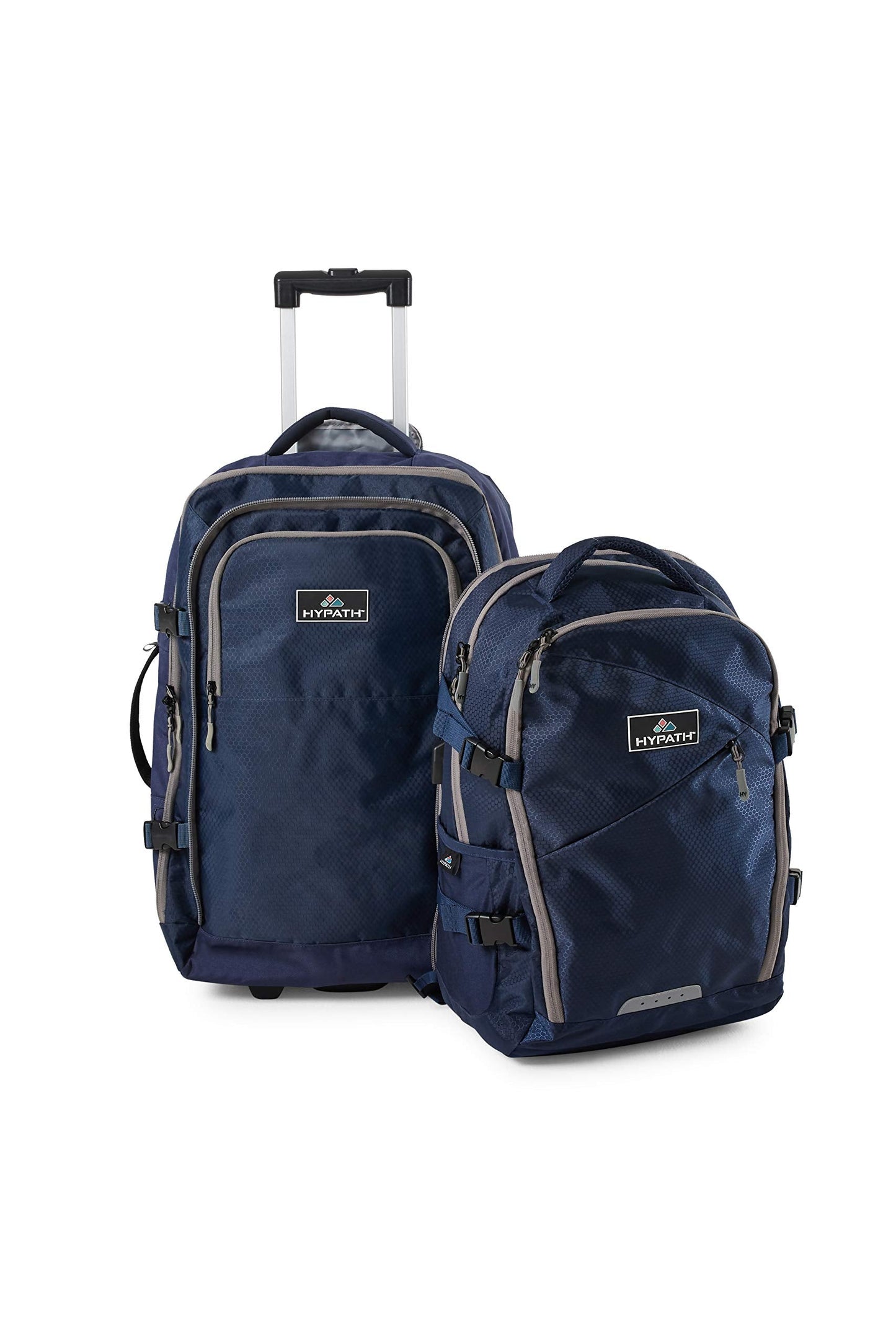 Hypath 2-in-1 Convertible Travel Bag - Use as Backpack with Wheels, Wheeled Carry On, or Stacked Rolling Luggage - Comes with Detachable Daypack - New Upgrades Here