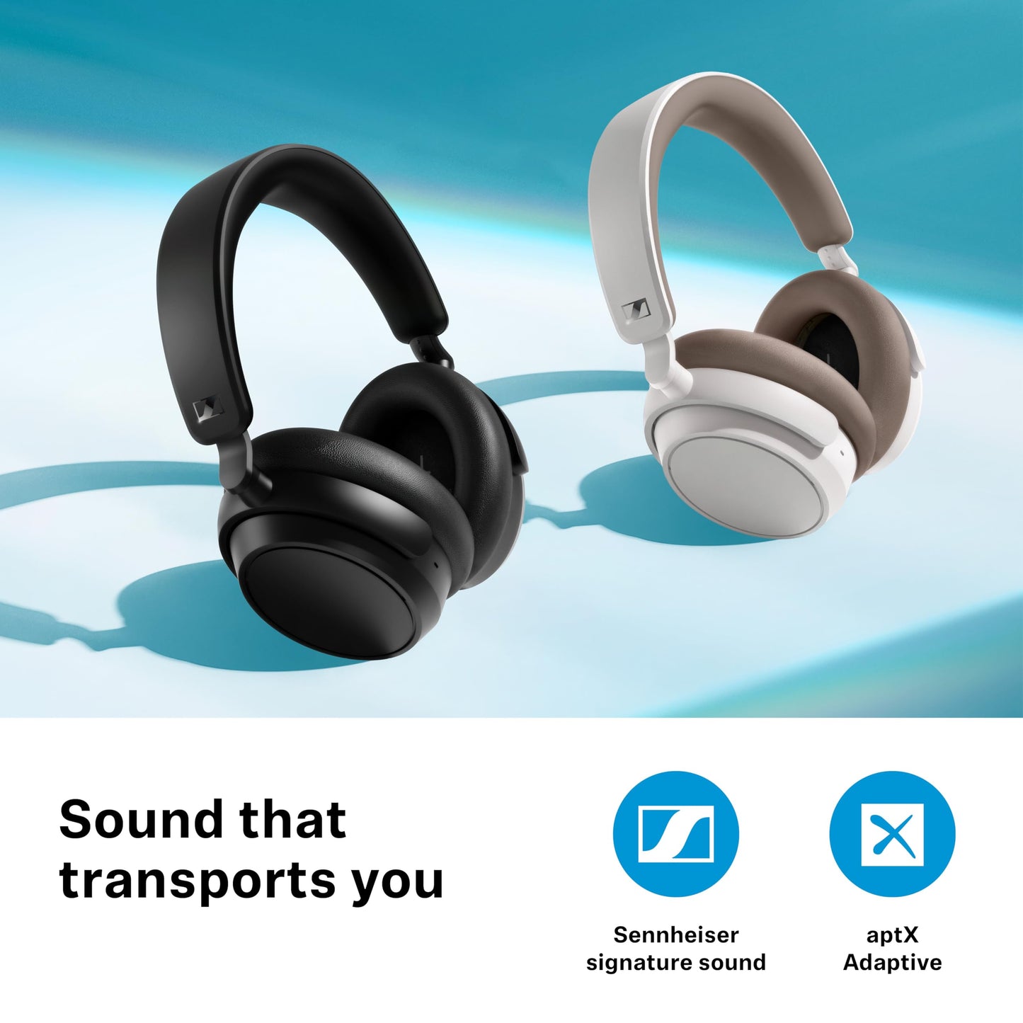 Sennheiser ACCENTUM Plus Wireless Bluetooth Headphones Noise Cancelling - Quick-Charge Feature, 50-Hr Battery Playtime, Adaptive Hybrid ANC, Bluetooth Over Ear Headphones for Traveling, School, White