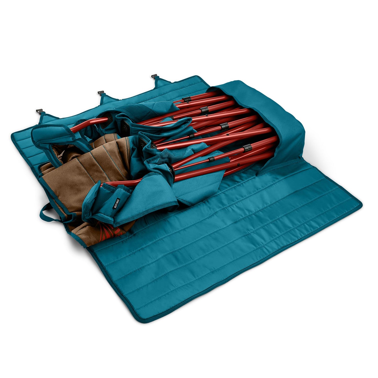 Kelty Lowdown Couch - 3 Person Capacity Camping Chair, Extra Large and Sturdy Bench for Campsites, Soccer Games, and Backyard Parties, with Cup Holders|Arm Rest, Polyester, Deep Lake/Fallen Rock