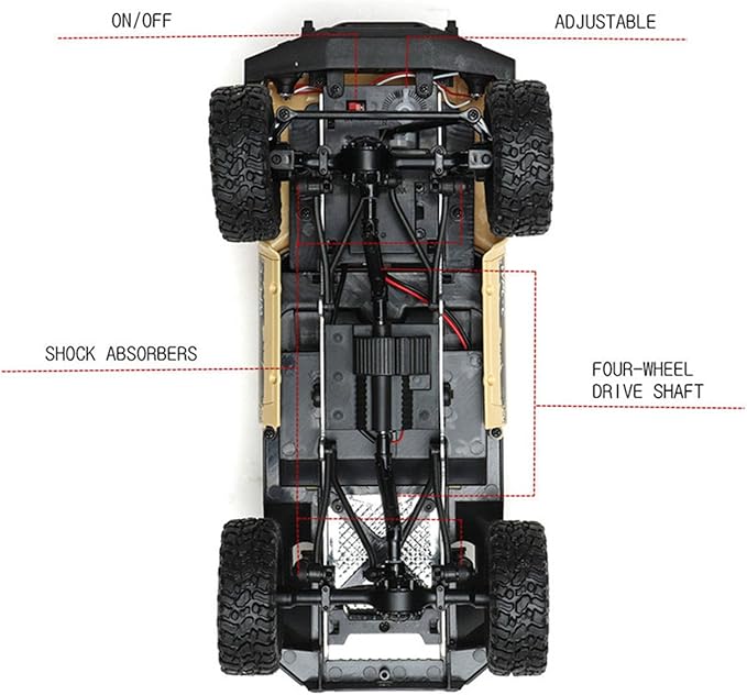 The perseids RC Rock Crawler WPL C24 RTR 1/16 Pickup Trucks Blue with LED Lights 2.4Ghz 4x4 Off-Road RC Semi Trucks All Terrain Car RC Crawler Remote Control Truck for Adults