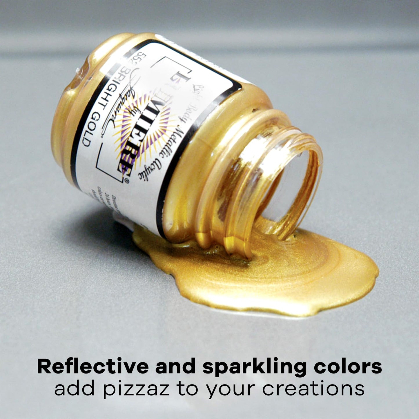 Jacquard Lumiere 2.25oz Fabric Paint Pearlescent Turquoise - Metallic Paint for Fabric Leather Canvas Paper and Wood - Light-bodied Metallic Acrylic Paint - Lightfast & Vibrant Metallic Acrylic Paints