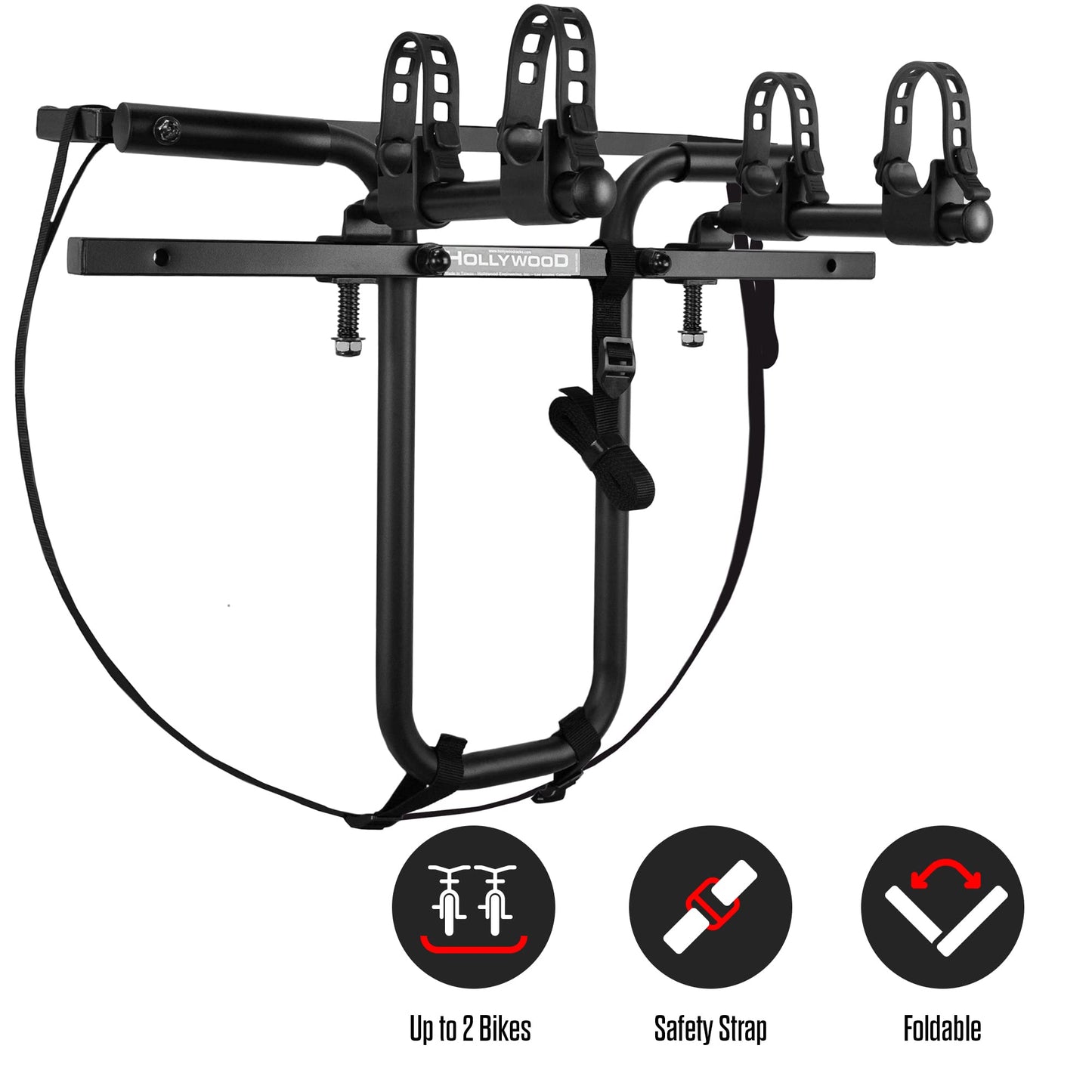 Hollywood Racks SR1 Spare Tire Bike Rack for Car for 2 Bikes, Up to 35 Lbs Each - Adjustable Rear Bike Rack for SUV, Jeep to fit Most Spare Tires - Bicycle Accessories for Adult Bikes