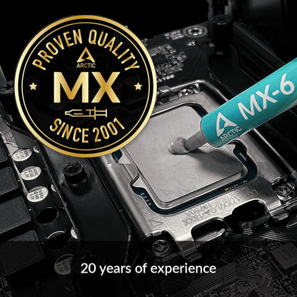 ARCTIC MX-6 (4 g, incl. 6 MX Cleaner) - Ultimate Performance Thermal Paste for CPU, Consoles, Graphics Cards, laptops, Very high Thermal Conductivity, Long Durability, Non-Conductive