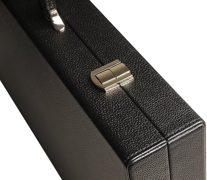 19-inch Premium Backgammon Set - Large Size - Black with White and Astral Blue Points