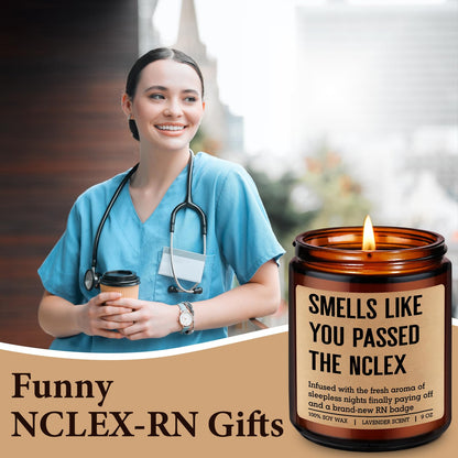 Miracu Candle, Passed The NCLEX, New RN Gifts for Nurses, Registered Nurse Gifts for Women Men, Funny Passing Board Exam, Graduation, Future RN Congratulations Presents Ideas for Nursing School Grad