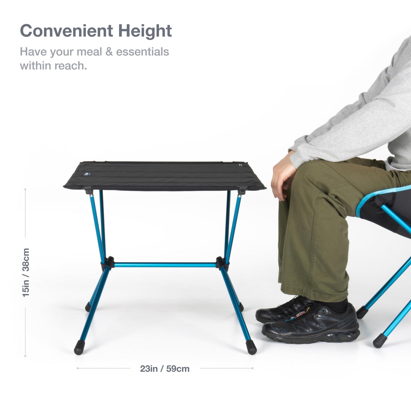 Helinox Table One Hard Top Lightweight, Collapsible, Portable, Outdoor Camping Table, Large - 29.5 x 22.5 Inches, Coyote Tan