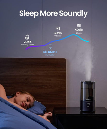 ROSEKM Cool Mist Humidifier - 2.0L Ultrasonic Design for Bedroom & Nursery | Quiet, Filterless, Black