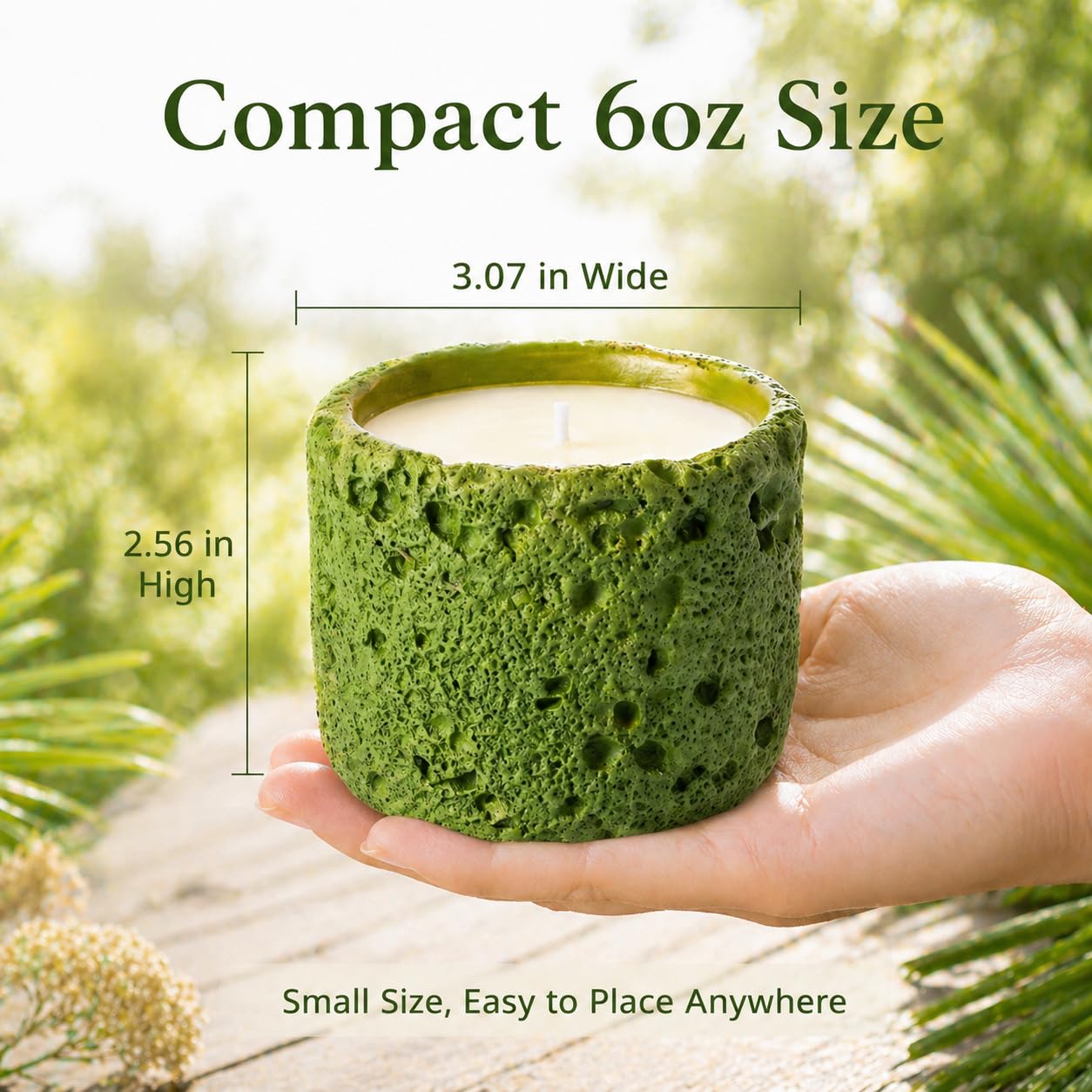 Viyffo 6oz Citronella Candle Outdoor, Small Citronella Candle Indoor, Candles for Home Scented, Non Toxic Soy, Green Ceramic Jar for Patio, Backyard Décor & Camping Gift (12+ Hours Burn)