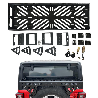 Aluminum Spare Tire Mount Cargo Basket Storage Compatible with 32" - 40" Tires on a Variety of Off-Road Vehicles,Fit for Jeep Wrangler JK JL TJ YJ CJ, Ford Bronco, SUV Accessories