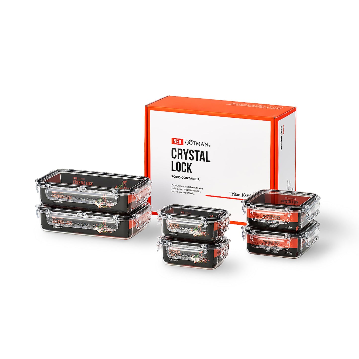 gotman Airtight Food Storage Containers with Lids Gift Set (6 pack) BPA-Free | Clear | Microwave, Freezer and Dishwasher Safe | Leak-Proof | Kitchen Fridge Organizer Fruit Boxes | Fresher Food