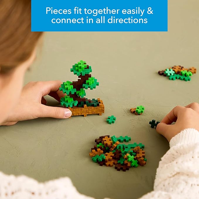 PLUS PLUS Playful Plant Packets 3D Puzzle Building Block Set 300 Mini Interlocking Pieces Fun Activies for Kids - 6 Pack