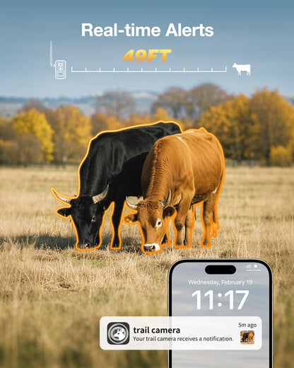 Loatos Trail Camera, 2k HD Live View Game Camera Built-in 4G LTE SIM Card Celluar Trail Cameras with Game Cameras with Night Vision Motion Activated Waterproof IP66 Rating 0.2S Trigger Speed