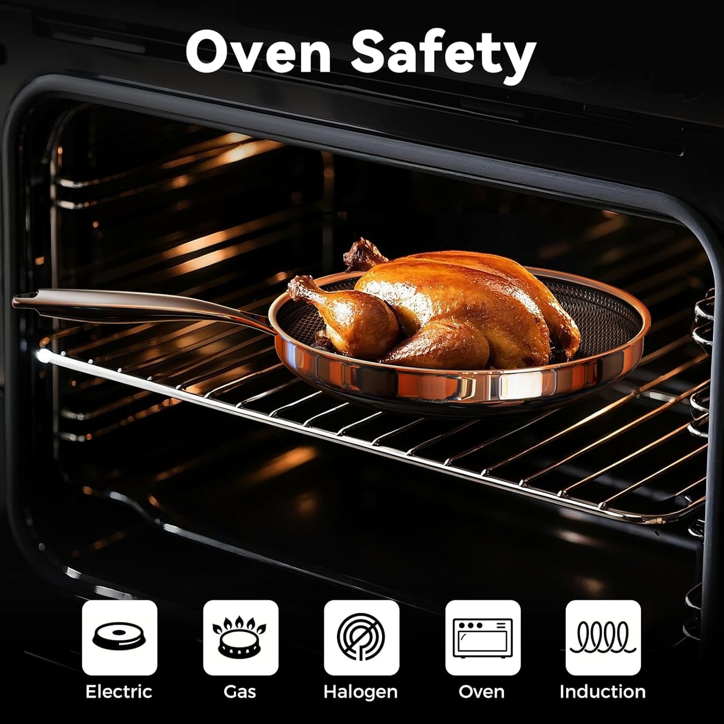 Skiennix Nonstick Frying Pan - 9.5 Inch Hybrid Design with Stay-Cool Handle | Dishwasher Safe & Oven Safe