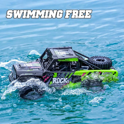 Q191 1:16 Amphibious Remote Control Car - Waterproof All Terrain RC Monster Truck for Kids 50+ Min Play with 2 Batteries 2.4Ghz 4WD Off-Road Toy for Boys Girls 6-12+ (Gift Idea)-Green