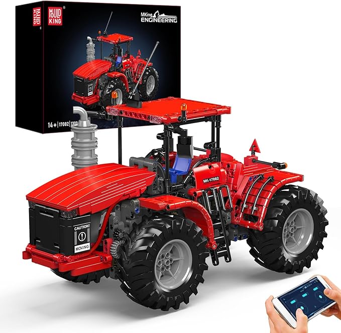 Mould King 17082 Technical Tractor Building Kit 1300+ PCS Motorized Construction Vehicle Model Set Remote Control Engineering Tractor Blocks for Adults &amp Collectors
