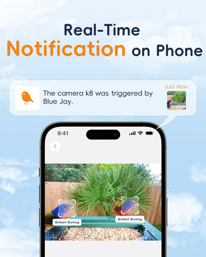WingHome Bird Feeder with Camera, 32MP Photos & 4K Video with Live View, 5GHz/2.4GHz WiFi, AI Identify Birds Species and Instant Arrival Alerts for Bird Lovers