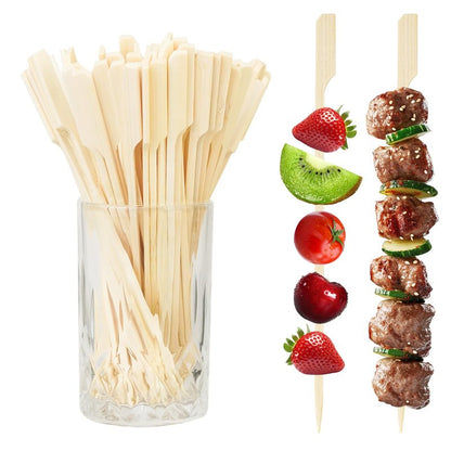 100PCS Cocktail Picks, Fancy Picks for Appetizers, Decorative Skewers for Appetizers Drinks Party Fruit, 10 Inch Long Wooden Bamboo Paddle Food Sticks Charcuterie Boards Accessories