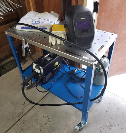 KF3002 Rust-Free 36”×18” Welding Table 1200 lbs Loading Capacity, Wedling Cart Universal Work Table with 5/8" Holes, Top Thickness up to 10Ga, Withstands Heat up to 1600 Fahrenheit