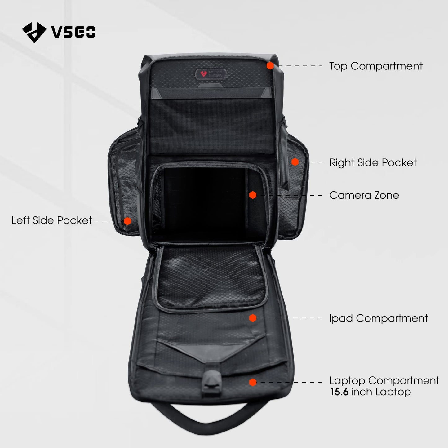 VSGO 20L Camera Backpack and 5-in-1 Rechargeable Camping Lantern Set, for Outdoor, Photography, and Emergency Use
