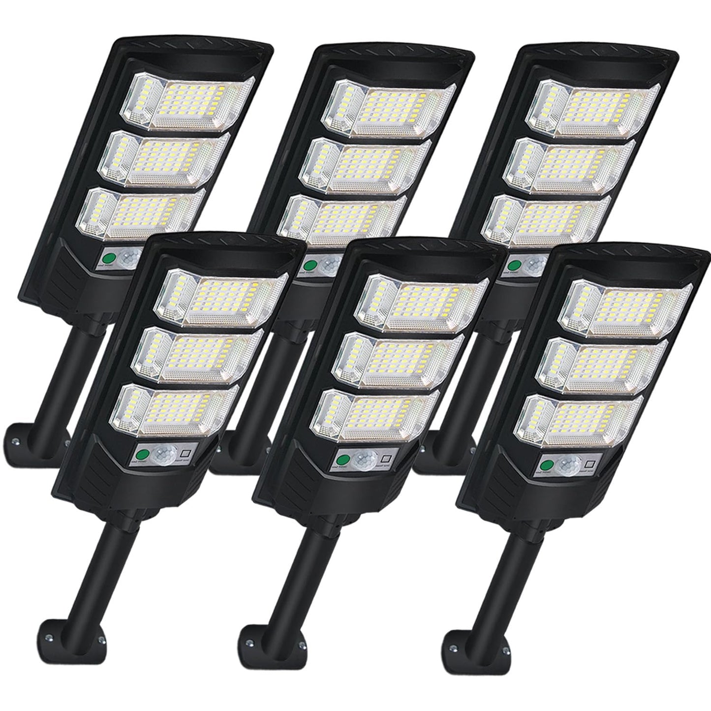 Cenfmltd Solar Lights Outdoor Waterproof 6 Pack, Solar Flood Street Lights Dusk to Dawn Motion Sensor 6500K LED Security Outdoor Lights with Remote Control for Patio Barn Yard Garage Garden