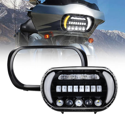 Dual LED Headlights fo Road Glide 2004-2013,White DRL Lights LED Headlamp Front Lamp with High Low Beam Turn Signal Lights for Harley Touring Road Glide 2004-2013 Accessories